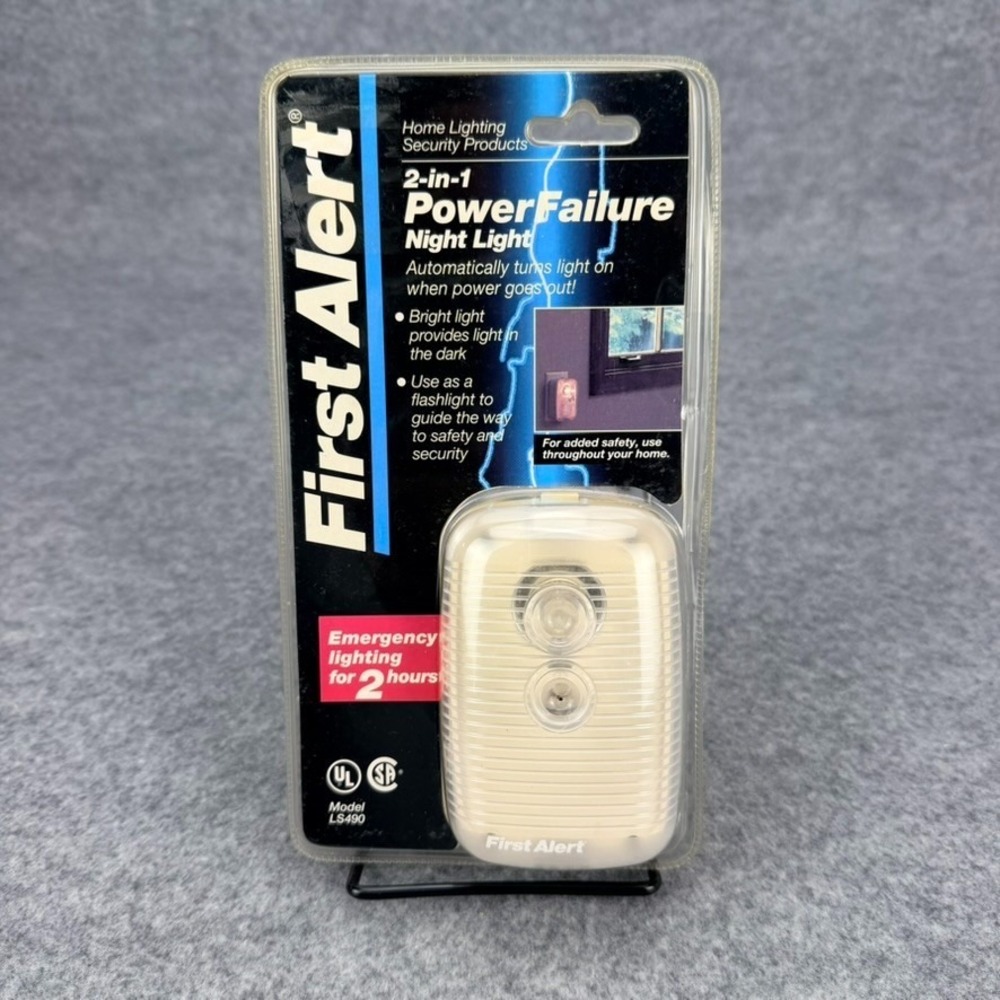 Vintage First Alert LS490 2-in-1 Power Failure Night Light Emergency Flashlight